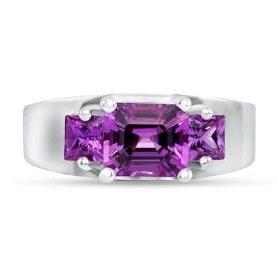 1.38 ct Pink Sapphire and Diamond Ring in 14k White Gold