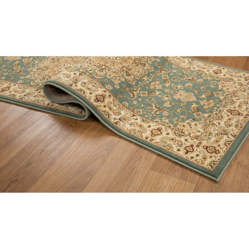 Izmir Collection Beige/Green Transitional Floral/Botanical Area Rug