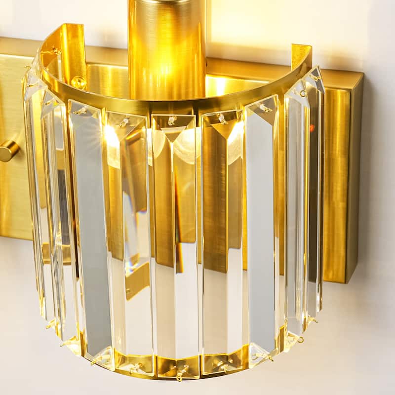 3-Light Modern Luxury Metal & Crystal Vanity Wall Light for Bathroom