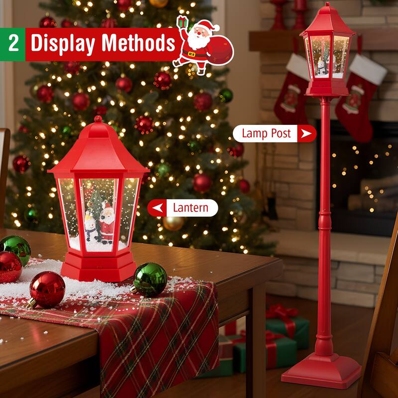 Gymax 5.3 Ft Musical Christmas Street Lamp w/ 8 Tunes 60 LED Lights
