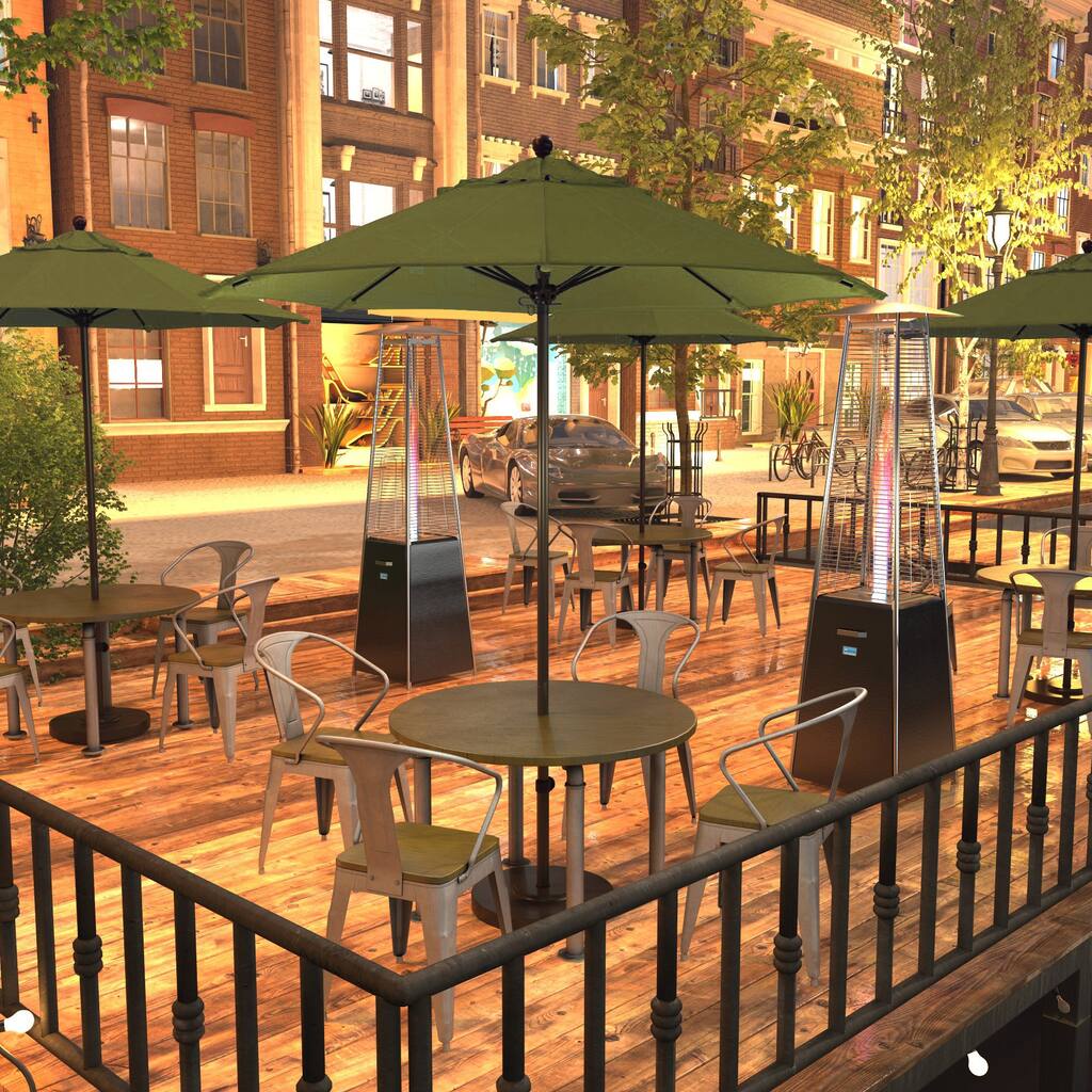 California Umbrella 7.5' Venture Series Patio Umbrella, Bronze Aluminum Pole Fiberglass Ribs Push Lift, Pacifica Pacific Blue