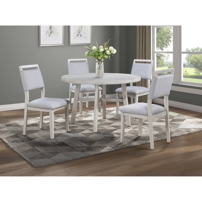 Contemporary Dining Chairs Set of 2 Light Gray Fabric Cushion Side Chairs Kitchen Dining Room Furniture Dark Finish