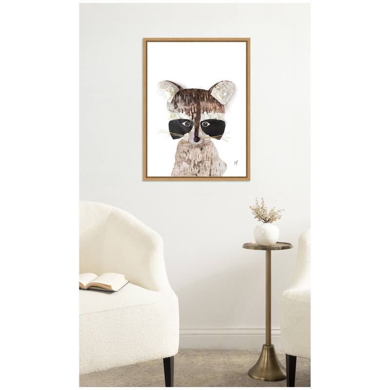 Kate and Laurel Animal by Madeline Jeppesen Framed Canvas Wall Art Print
