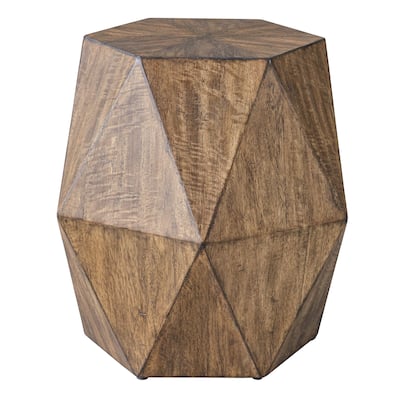 Sunburst Top Geometric Side Accent Table - 18" - Honey Brown