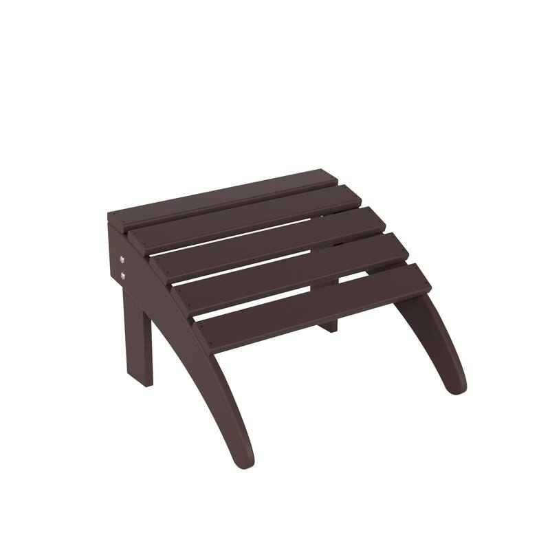 Altura Outdoor Eco-Friendly All Weather Adirondack Chair with Ottoman and Side Table (5-Piece Conversation Set)