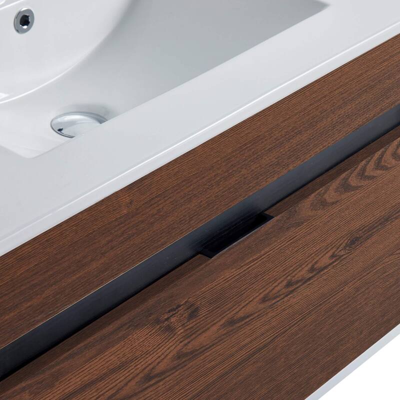 Fine Fixtures - Wall Mount Bathroom Vanity And Sink, Knob Free Design - Alpine Collection -