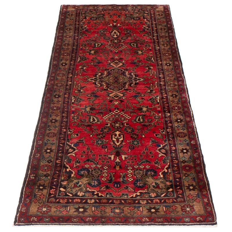 ECARPETGALLERY Hand-knotted Andelz Red Wool Rug - 4'0 x 11'6