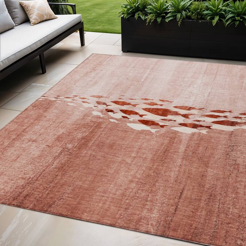 HomeRoots Nautical Transitional Rectangle Outdoor Rug - 5' X 8'