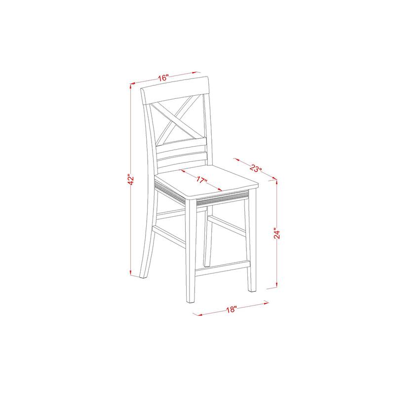 Counter Height Pub Set 9 Piece - Kitchen Dining Table & Chairs - Modern Design - 54x54 Inch