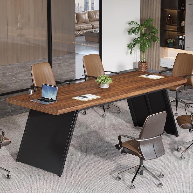 6.57 FT Conference Room Table, Rectangle Executive Desk, 79" L x 27.56" W