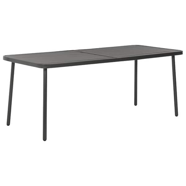 mesh gips Verslaafd vidaXL Patio Table Dark Gray 70.9"x32.7"x28.3" Steel - Overstock - 32522850