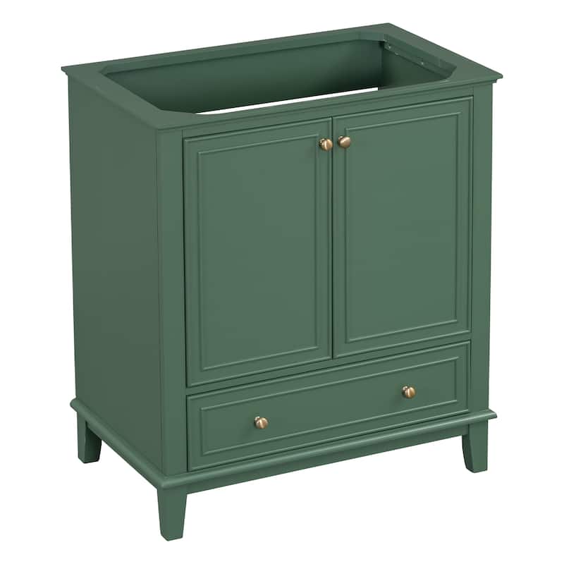 Roomfitters 30" Bathroom Vanity Base Only without Sink Multi-Functional Cabinet with Doors and Drawer MDF Frame