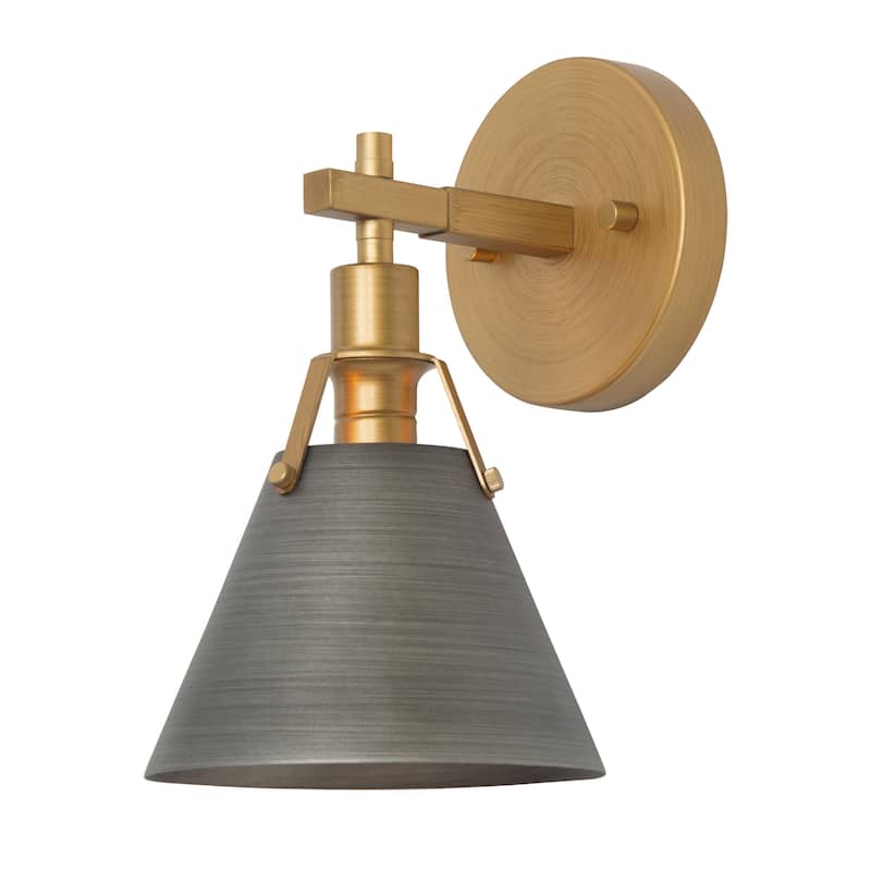 Set of 2 Modern Cone Wall Sconces Bathroom Vanity Lights with Silver Metal - 6'' L x 7.5'' W x 8.5'' H