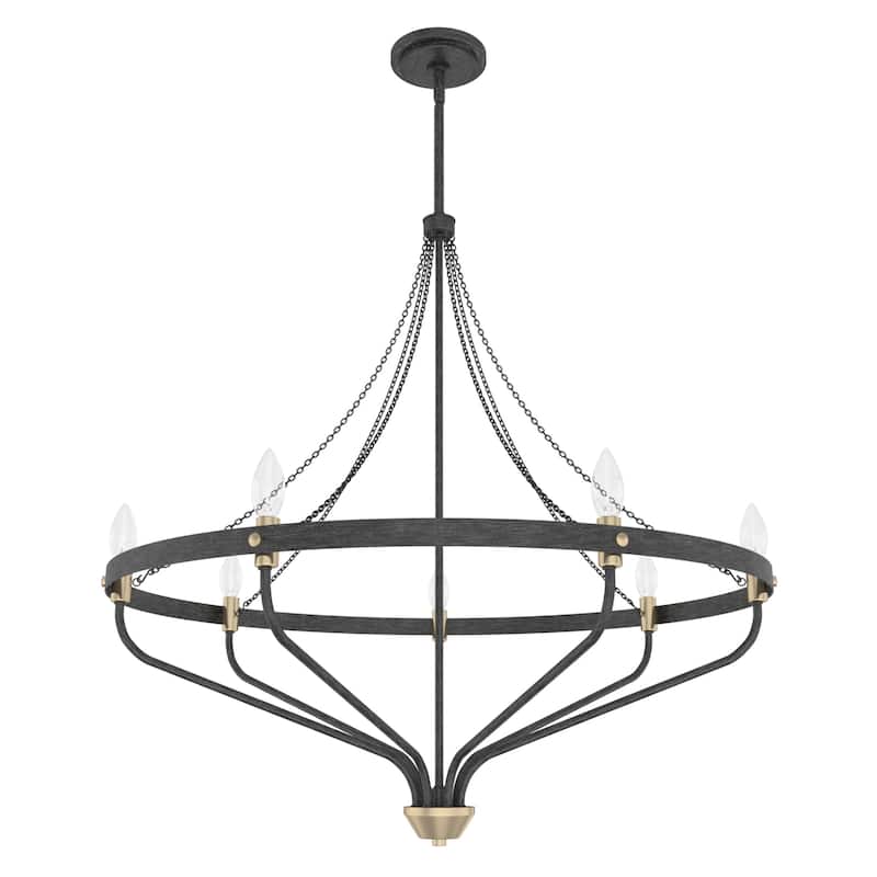 Hunter Merlin Geometric Metal Chandelier - Foyer, Dining Room, Living Room - Industrial, Contemporary