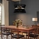 preview thumbnail 27 of 32, 8-Light Modern Boho Large Drum Chandelier 24 inch Fabric Hourglass Hand-woven Chandelier in Gold/ Black for Dining/ Living Room