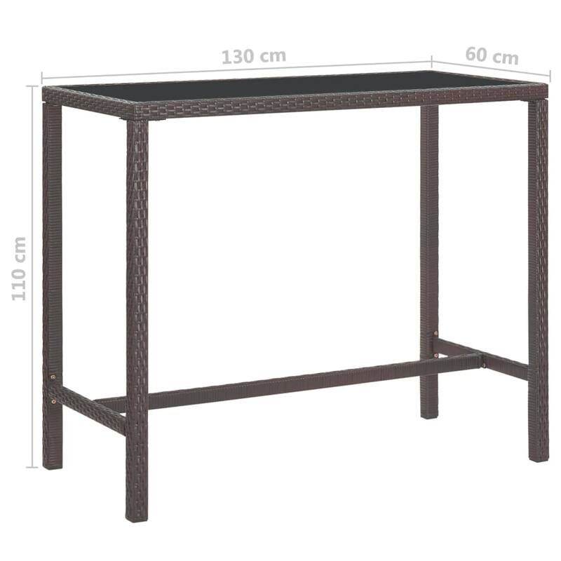 vidaXL Patio Bar Set Outdoor Bistro Set Bar Stool Bistro Table Poly Rattan