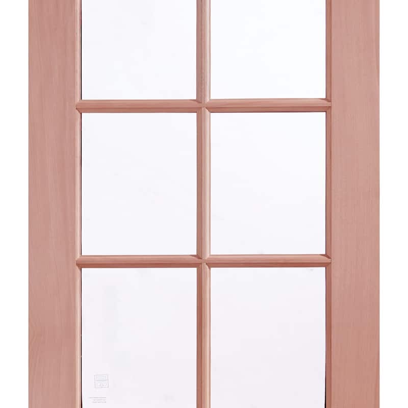 6-Lite African Mahogany Wood Unfinished Exterior Front Door with Glass Panels