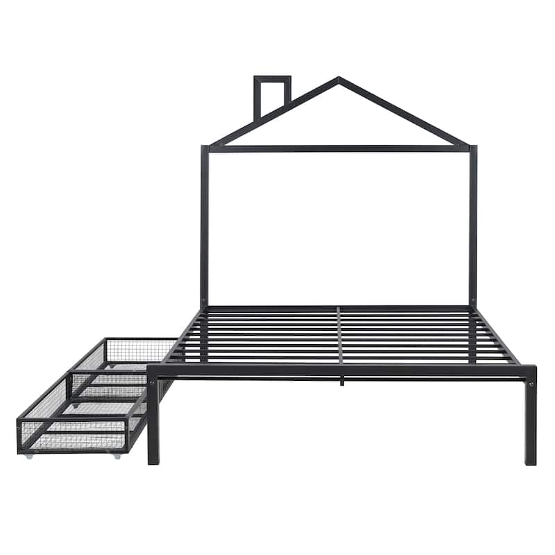 Metal Platform Bed with two drawers