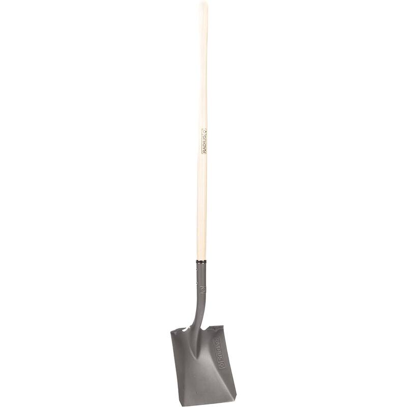 Radius Square Point Transfer Shovel - Long Handle, Wood Shaft - Silver - Wood/Steel
