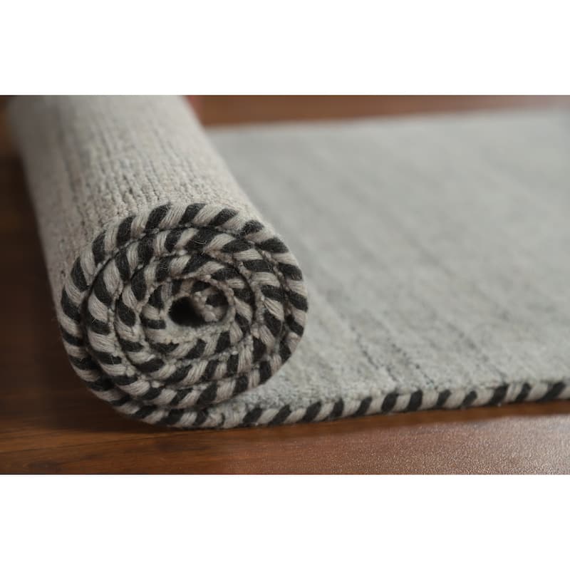Grey Tribal Gabbeh Indian Runner Rug Hand-Knotted Wool Carpet - 2'4" x 9'8"