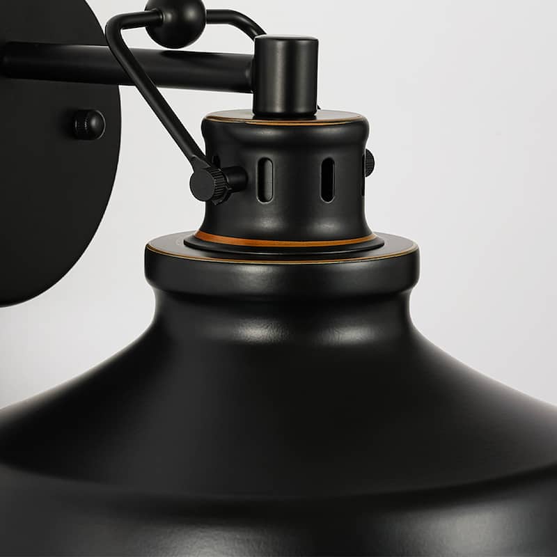 1-Light Industrial Retro Iron Black Wall Light for Bedroom Hallway - 1 Light