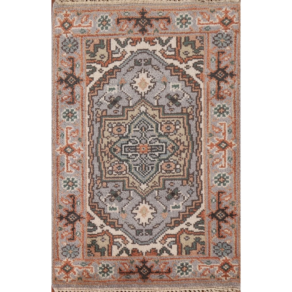 Gray Heriz Serapi Oriental Accent Area Rug Handmade Wool Carpet - 2'0"x 3'0"