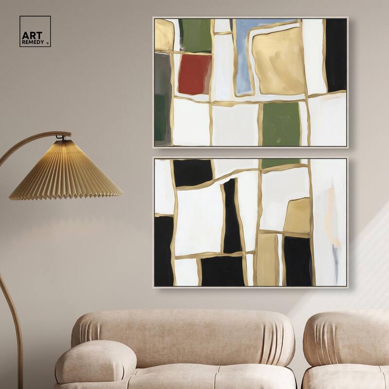 Kiss in Abstraction Canvas Set of 2 by Art Remedy