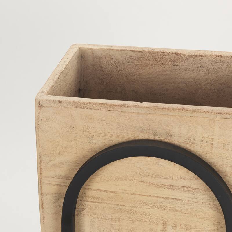 Jadine Set of 2 Beige Wood w/ Black Metal Arch Frames