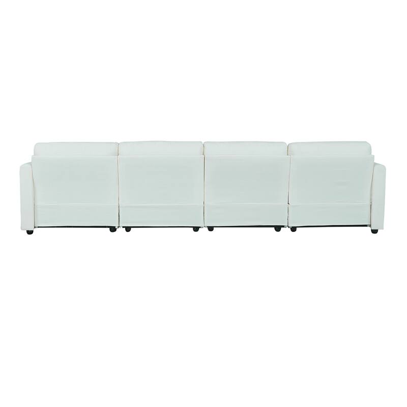 Chenille Modular Sectional Sofa with Right-Arm Chaise & Dual Middle Seats