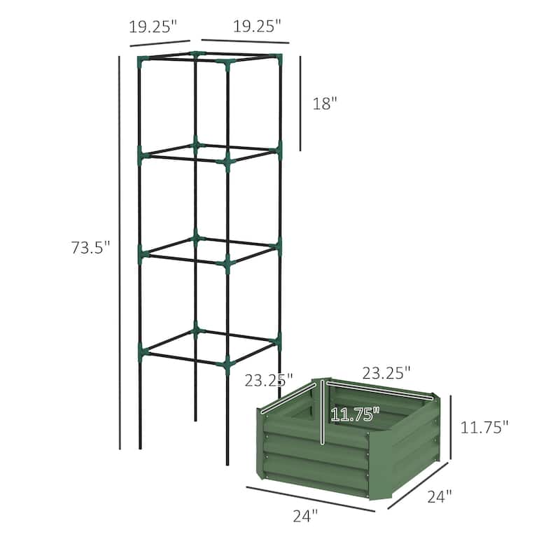Outsunny Galvanized Raised Garden Bed