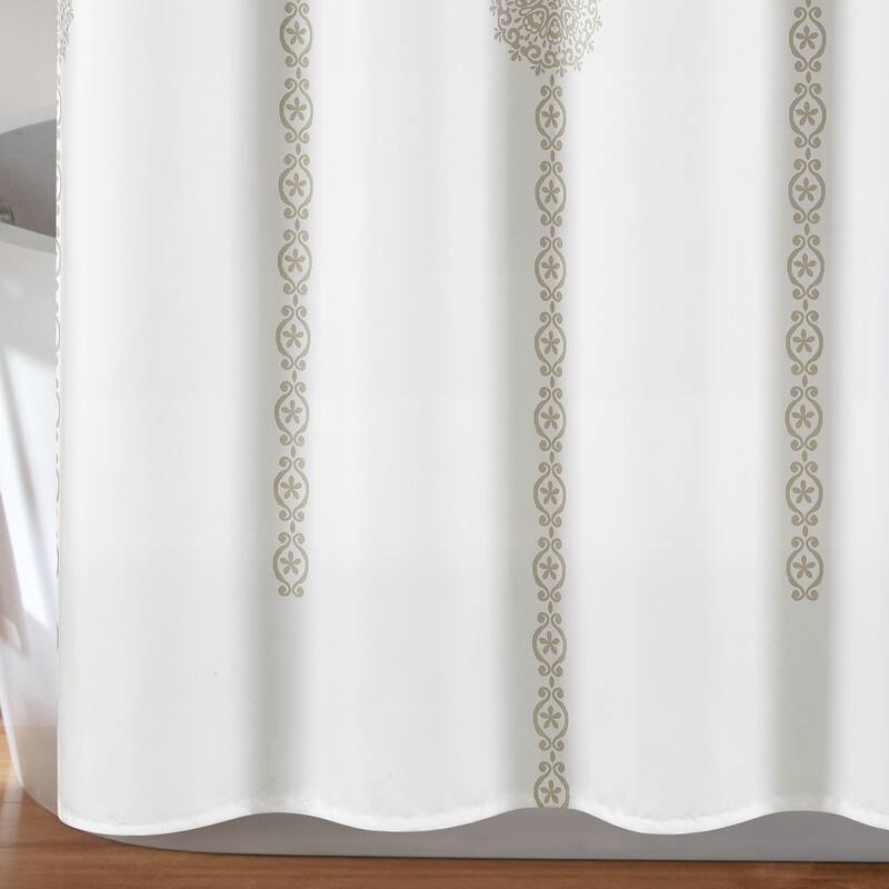 Lush Decor Stripe Medallion Shower Curtain