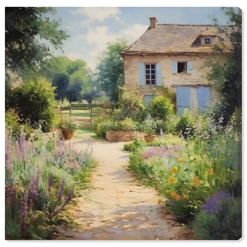 Wynwood Studio Canvas Nature and Landscape Country House Entrance Green and Traditional Wall Art Canvas Print