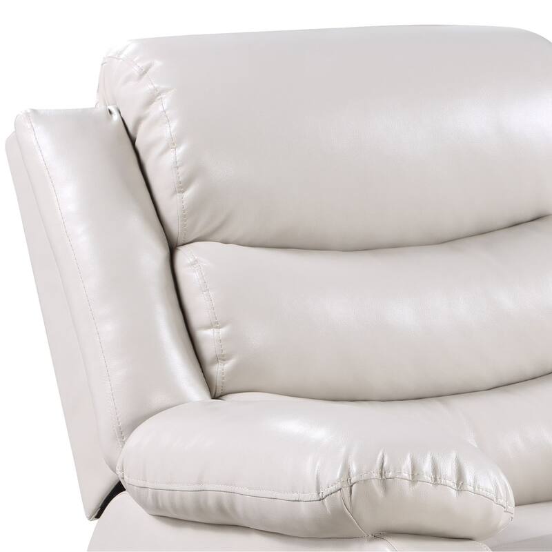 Beige Synthetic Leather Power Motion Recliner