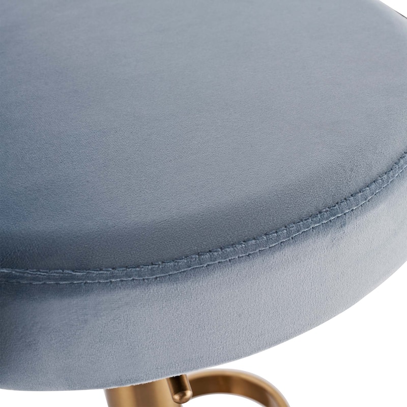 Modern Velvet Bar Stool with Height Adjustment and 360-Degree Swivel