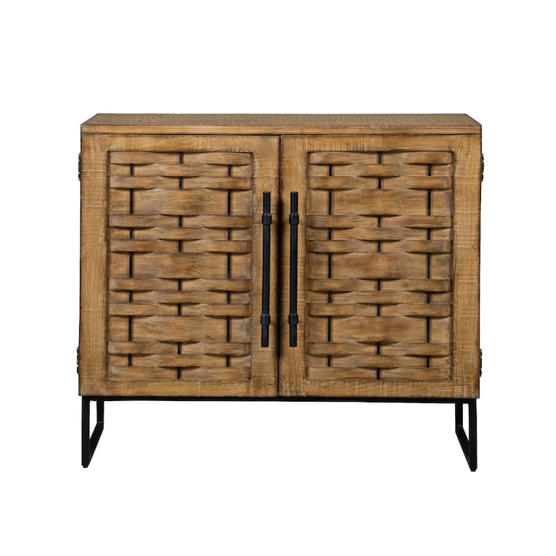 Osin Accent Buffet Cabinet, Woven Door Front, 41 Inch Natural Brown