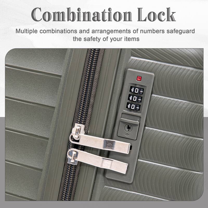 14IN 20IN 24IN 28IN 4 pcs/set in PP Spinner Wheel Luggage, Carry on Suitcase, Iron Pull Rod, Combination Password Lock
