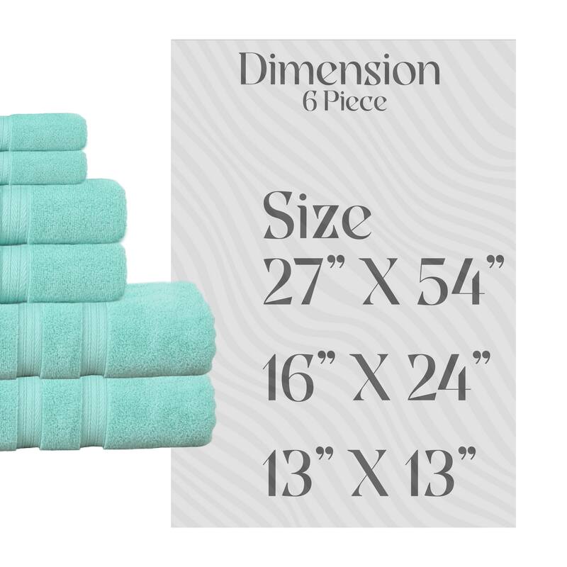 Home Weavers Elegance Essentials 550GSM Cotton Zero Twist Super Absorbent Bath Towel Set of 6
