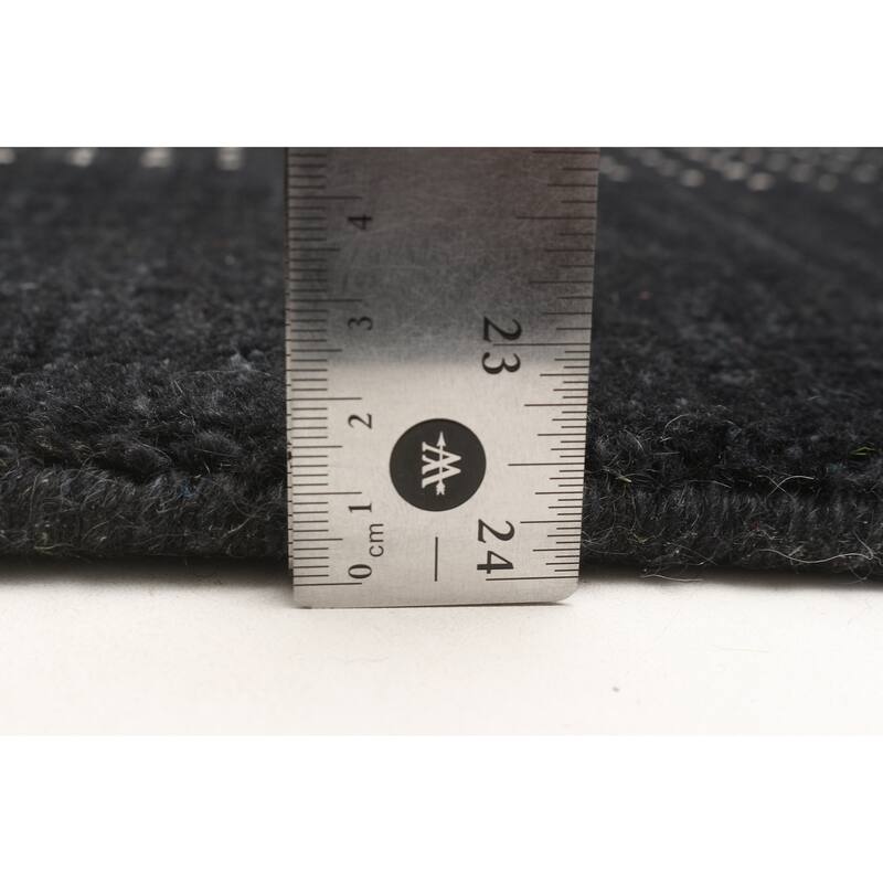 ECARPETGALLERY Hand Loomed Kashkuli Gabbeh Black Wool Rug - 4'9 x 7'9