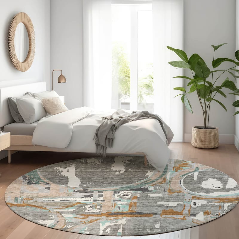 Premium Washable Super Soft Contemporary Casual Mayfield Rug - Gray - 8' x 8'