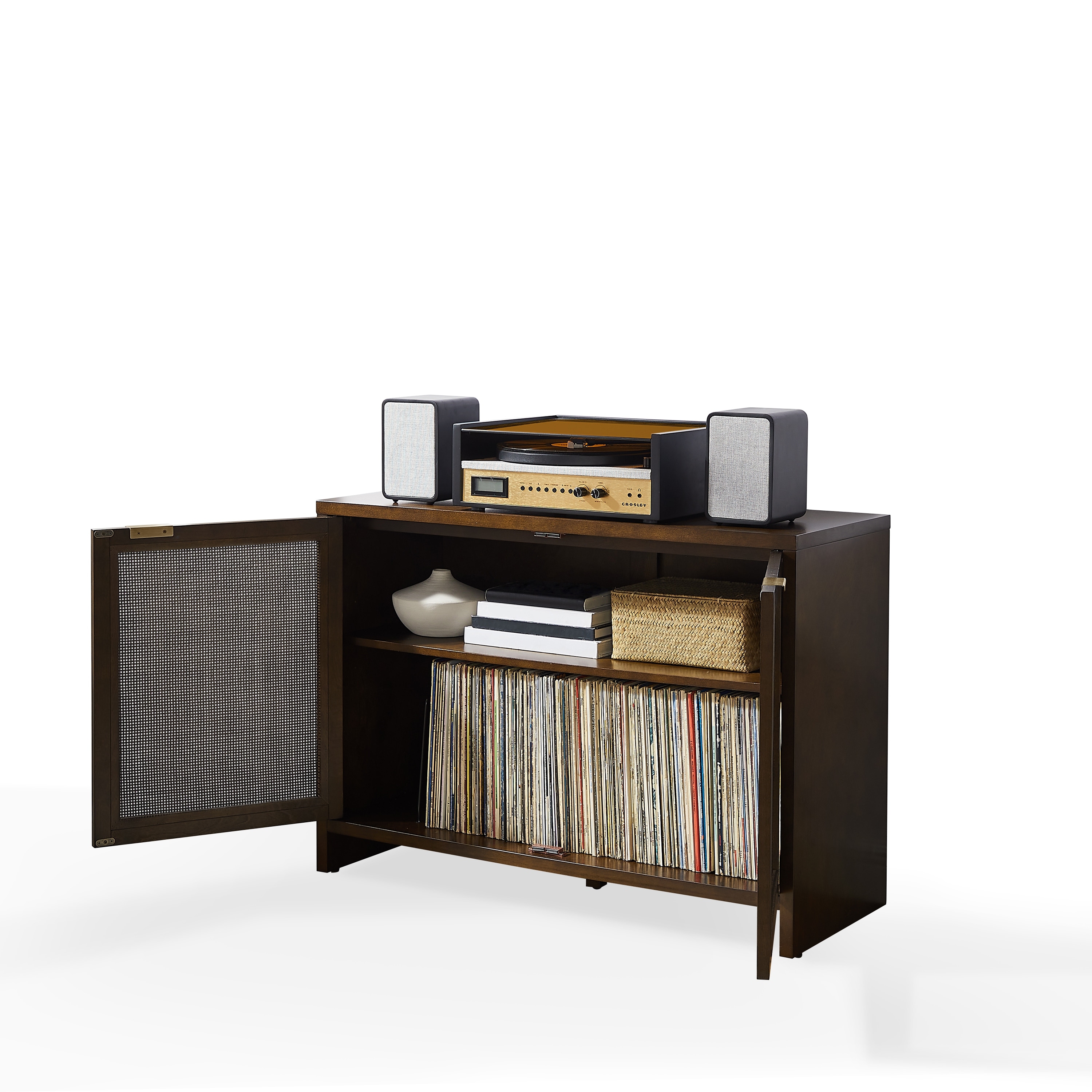 Crosley Kenji Record Player Cabinet With Vinyl Storage - On Sale Crosley Kenji Record Player Cabinet With Vinyl Storage - On Sale