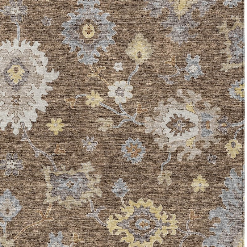 HomeRoots Floral Traditional Rectangle Outdoor Rug