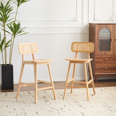 Wood Barstool Side Chair Set of 2
