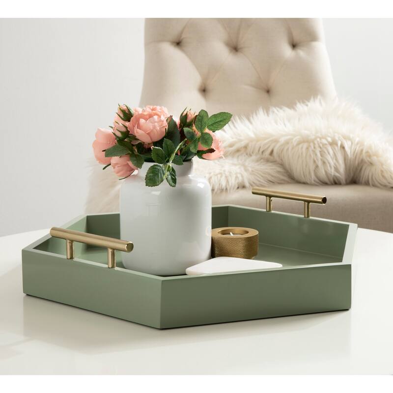 Kate and Laurel Lipton Hexagon Decorative Tray - 18x18