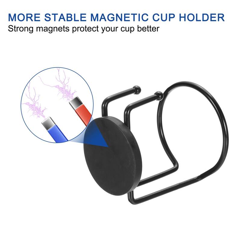 6pcs Magnetic Cup Holder Magnet Drink Holder, Vertical Surface Mounting - Black