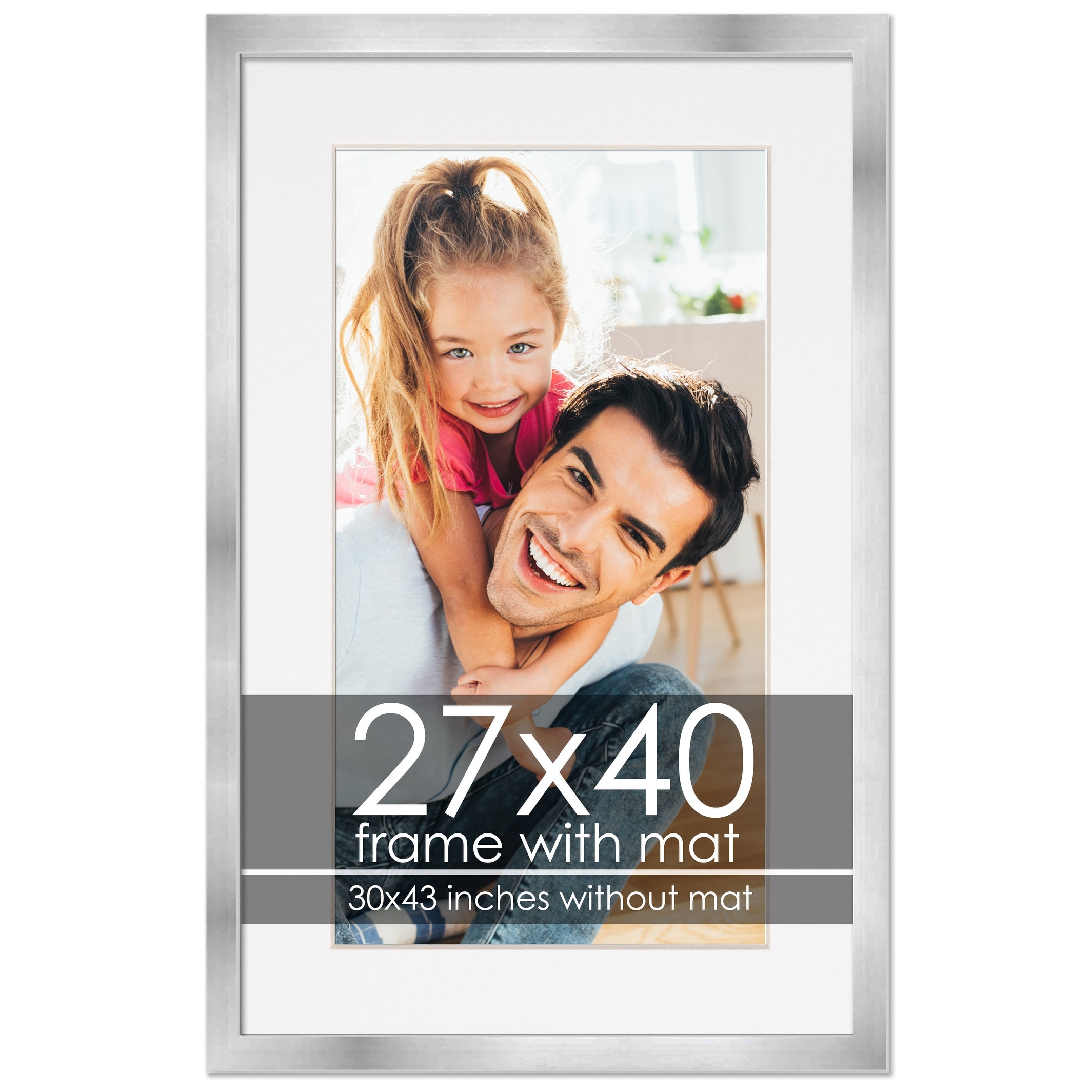  30x40 Frame Black with White Mat - Black 32x42 Frame Wood Made  to Display Print or Poster Sized 30 x 40 Inches with White Picture Mat