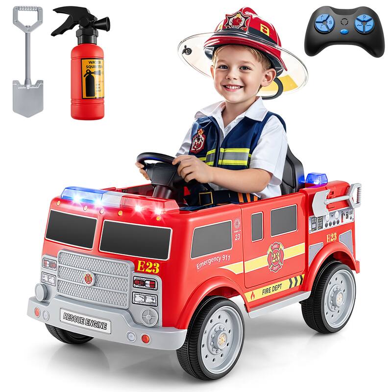 Gymax Kids Ride on Police Car 12V Battery Powered Electric Vehicle w/