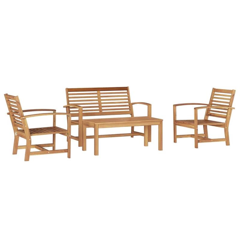 vidaXL Garden Sofa Set Natural Solid teak wood - 37 x 18 x 16