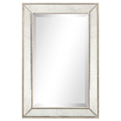 Champagne Bead Beveled Rectangular Wall Mirror - Clear