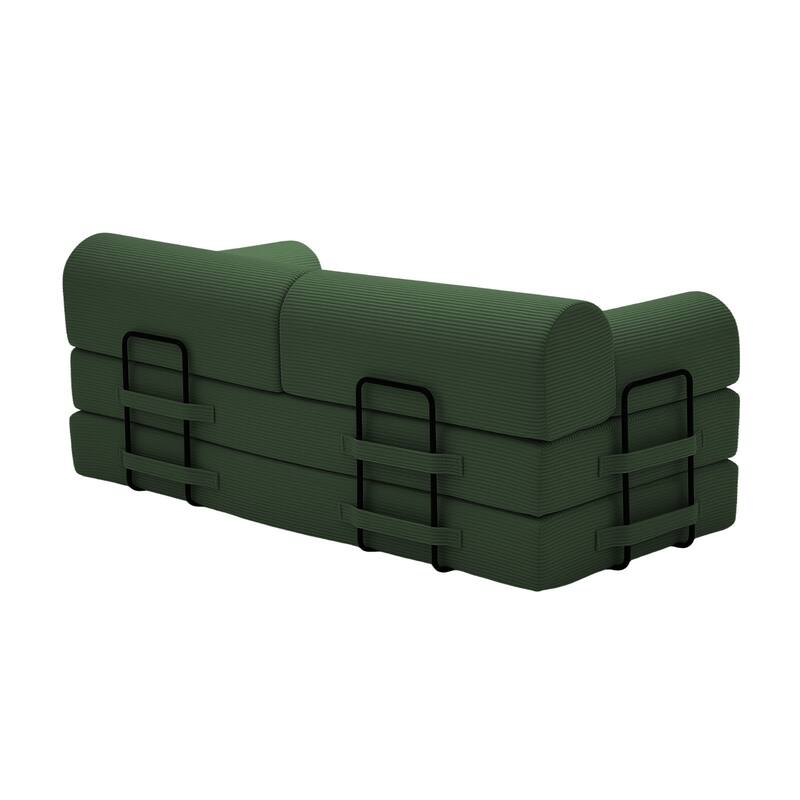 Convertible Sofa Bed Multifunctional Folding Sofa Couch Living Room 3-Seater Sofa Couch Green Settee