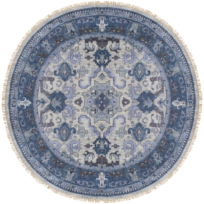 Hand-Knotted Almeria Wool Area Rug - 8' Round - 8' Round